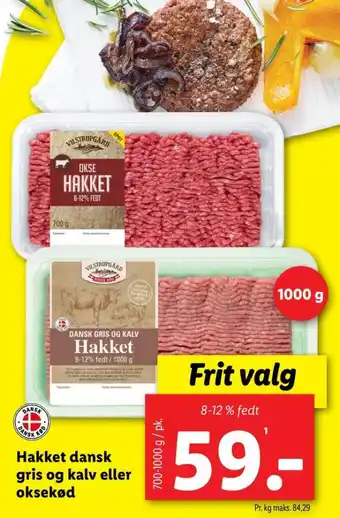 Lidl Hakket oksekød 8-12% tilbud