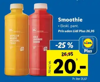Lidl Æble, Jordbær & Banan Smoothie tilbud