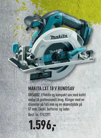 Johannes Fog MAKITA LXT 18 V RUNDSAV tilbud