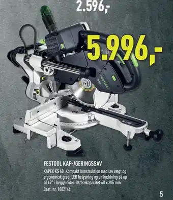 Johannes Fog FESTOOL KAP-/GERINGSSAV tilbud