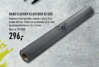 Johannes Fog HABO FLUEVÆV GLASFIBER 82 GRÅ tilbud
