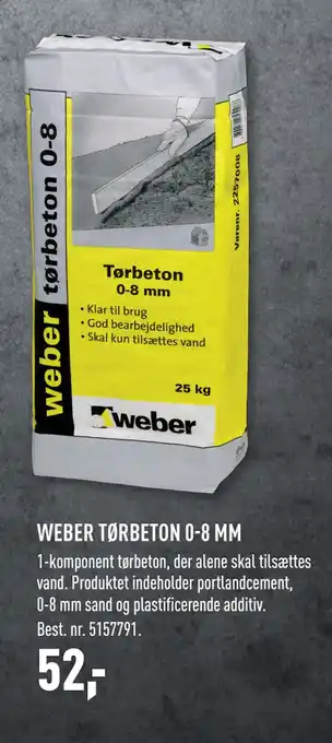 Johannes Fog WEBER TØRBETON 0-8 MM tilbud