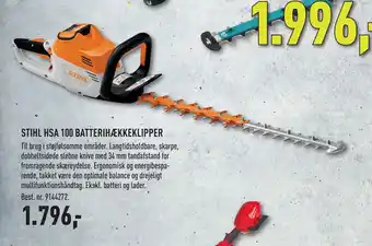 Johannes Fog STIHL HSA 100 BATTERIHÆKKEKLIPPER tilbud