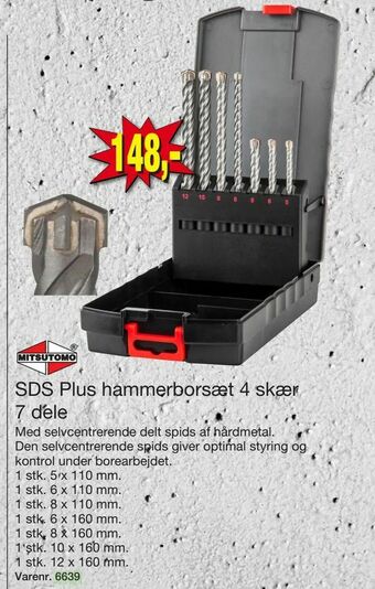 Harald Nyborg SDS Plus hammerborsæt 4 skær 7 dele tilbud