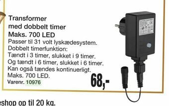 Harald Nyborg Transformer med dobbelt timer Maks. 700 LED tilbud