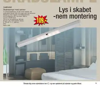 Harald Nyborg Skabslampe med sensor tilbud