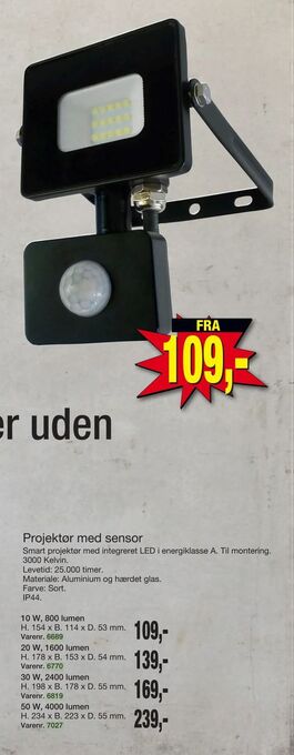 Harald Nyborg Projektør med sensor tilbud