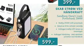 Sandberg Hand Crank Powerbank 20000