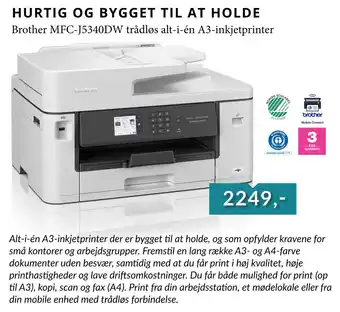 Brother MFC-J5340DW trådløs alt-i-én A3-inkjetprinter