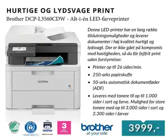 EDB Center Brother DCP-L3560CDW - Alt-i-én LED-farveprinter tilbud