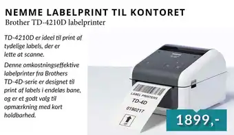EDB Center Brother TD-4210D labelprinter tilbud