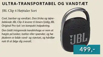 JBL Clip 4 Højttaler Sort