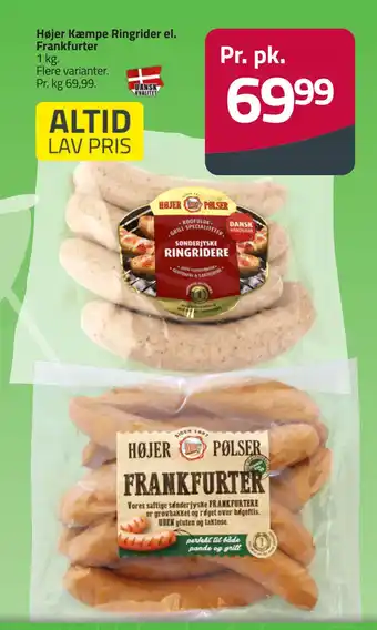 Fleggaard Højer Kæmpe Ringrider el. Frankfurter tilbud