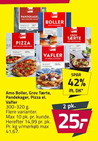Amo Boller, Grov Tærte, Pandekager, Pizza el. Vafler
