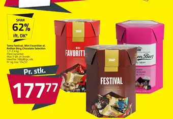 Fleggaard Toms Festival, Mini Favoritter el. Anthon Berg Chocolate Selection tilbud
