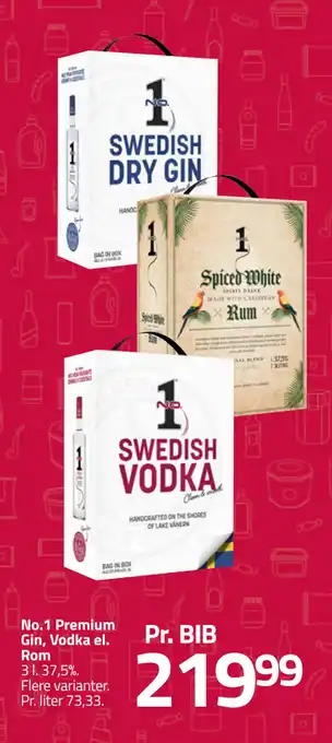 Fleggaard No.1 Premium Gin, Vodka el. Rom tilbud
