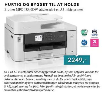 CBC Brother MFC-J5340DW trådløs alt-i-én A3-inkjetprinter tilbud