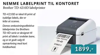 CBC Brother TD-4210D labelprinter tilbud