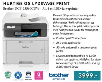 CBC Brother DCP-L3560CDW - Alt-i-én LED-farveprinter tilbud