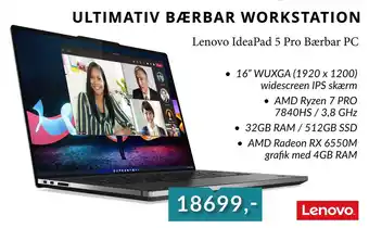 CBC Lenovo IdeaPad 5 Pro Bærbar PC tilbud