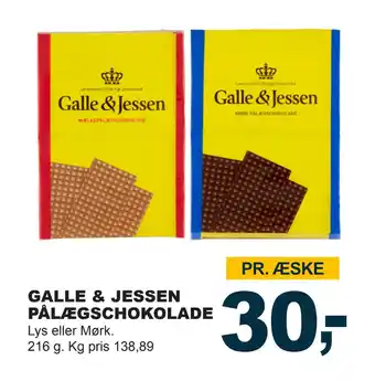 Let-Køb GALLE & JESSEN PÅLÆGSCHOKOLADE tilbud