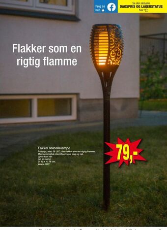 Harald Nyborg Fakkel solcellelampe tilbud
