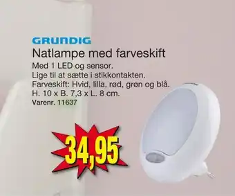 Natlampe med farveskift