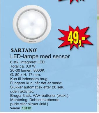 Harald Nyborg LED-lampe med sensor tilbud