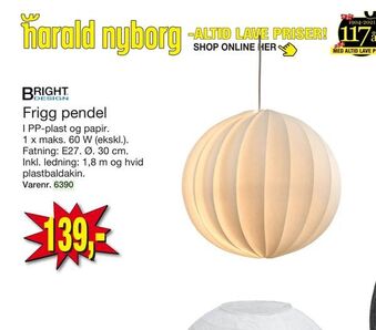 Harald Nyborg Frigg pendel tilbud