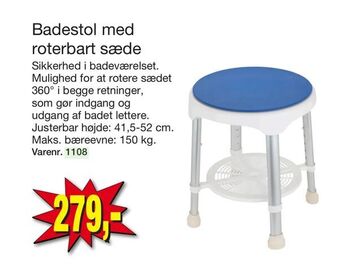 Harald Nyborg Badestol med roterbart sæde tilbud