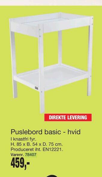 Harald Nyborg Puslebord basic - hvid tilbud