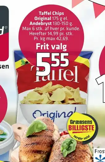 Fleggaard Taffel Chips Original el Andebryst tilbud