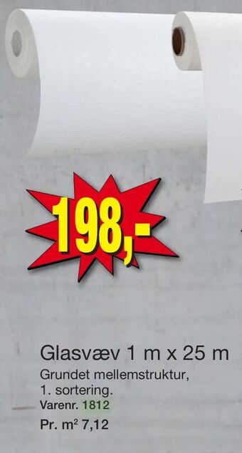 Harald Nyborg Glasvæv 1 m x 25 m tilbud
