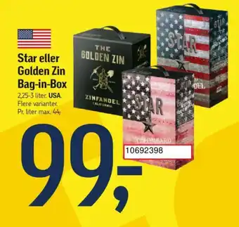 Føtex Star eller Golden Zin Bag-in-Box tilbud