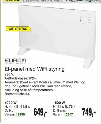 Harald Nyborg El-panel med WiFi styring tilbud