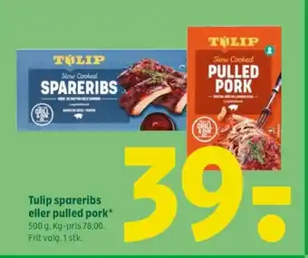 Coop 365 Tulip spareribs eller pulled pork tilbud