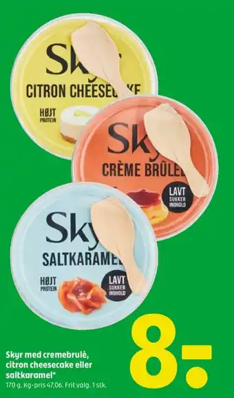 Coop 365 Skyr med cremebrulé, citron cheesecake eller saltkaramel tilbud