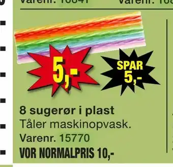 8 sugerør i plast
