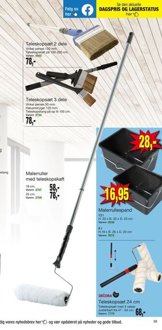 Malerruller med teleskopskaft