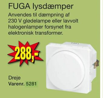 Harald Nyborg FUGA lysdæmper tilbud