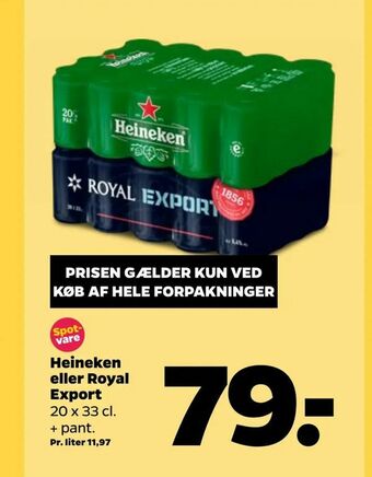 Netto Heineken eller Royal Export tilbud