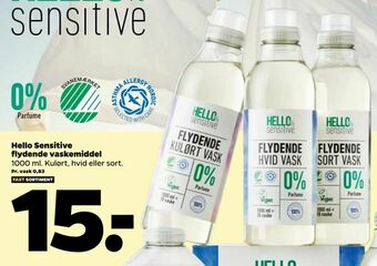 Netto Hello Sensitive flydende vaskemiddel tilbud