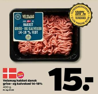 Netto Velsmag hakket dansk grise- og kalvekød 14-18% tilbud