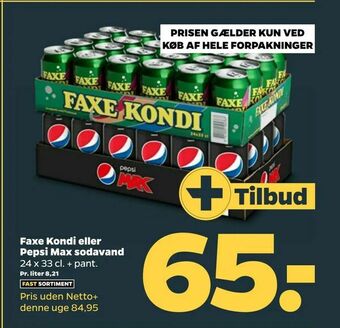 Netto Faxe Kondi eller Pepsi Max sodavand tilbud