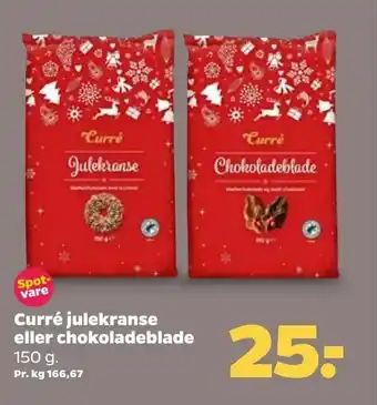 Netto Curré julekranse eller chokoladeblade tilbud