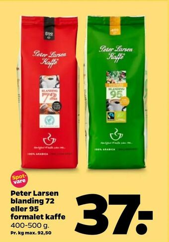 Netto Peter larsen blanding 72 eller 95 formalet kaffe tilbud