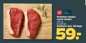 Netto Premieur Angus ranch steaks Modnet i min. 28 dage tilbud