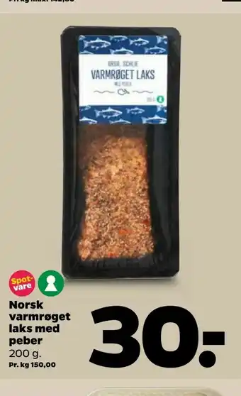 Netto Norsk varmrøget laks med peber tilbud