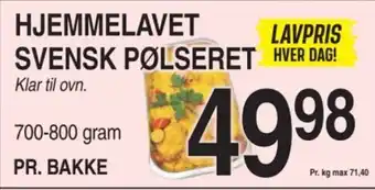 ABC Lavpris HJEMMELAVET SVENSK PØLSERET tilbud