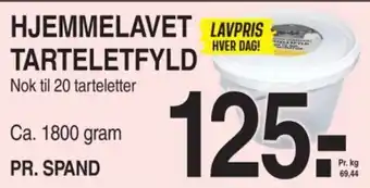 ABC Lavpris HJEMMELAVET TARTELETFYLD tilbud